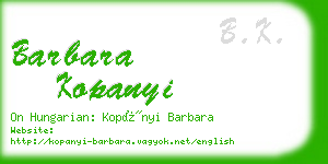 barbara kopanyi business card